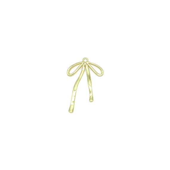 Slinky Gold Bowk Not Shape Charm Pendant, Sku#Ld665