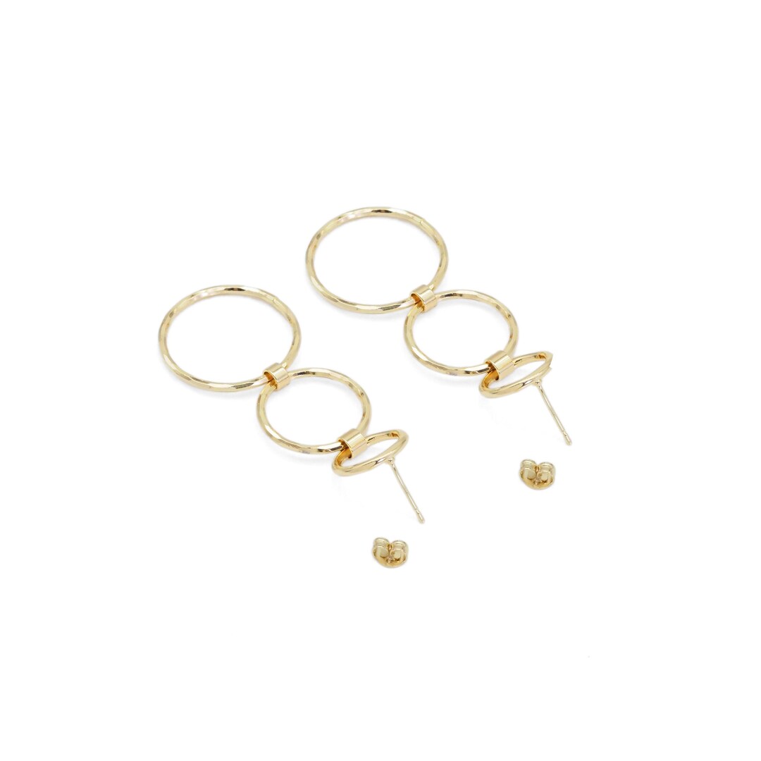 na_zo（3点セット） Gold Three Round Ring Dangle Earrings, Sku#zx137 - Etsy