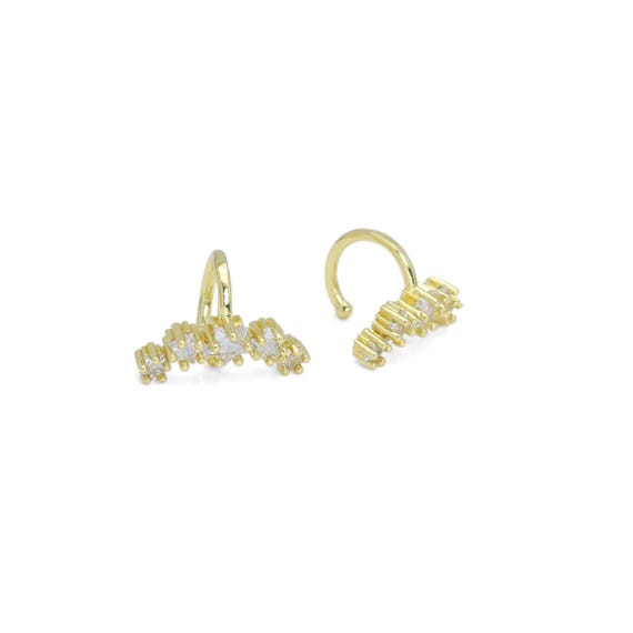 Crescent Moon Shape Cz Ear Cuff, Sku#Ld557