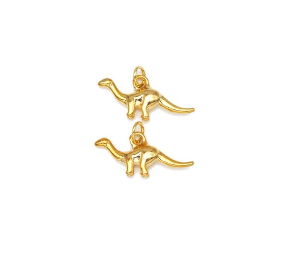 The 3D Dinosaur Shape Pendant, 18K Gold Filled Dinosaur Charm, Necklace Bracelet Charm Pendant,23X10Mm,Sku#Zx38