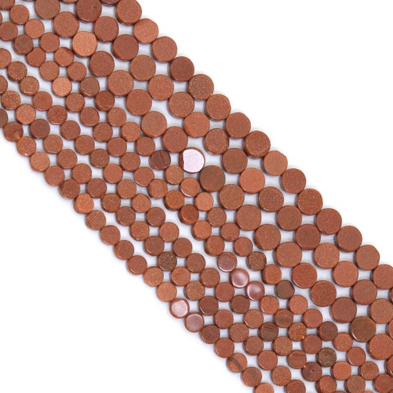 Natural Goldstone Round Coin 6mm/8mm beads, Goldstone beads, 16inch full strand, sku#U2378