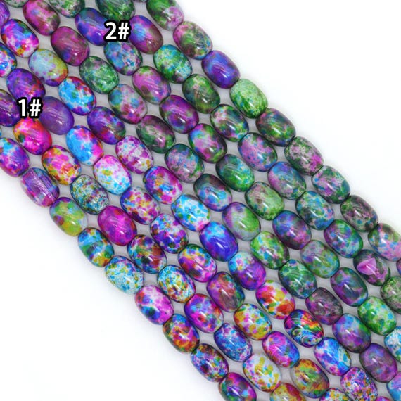 13x18mm Colorful Barrel Agate Beads, Sku#U2357