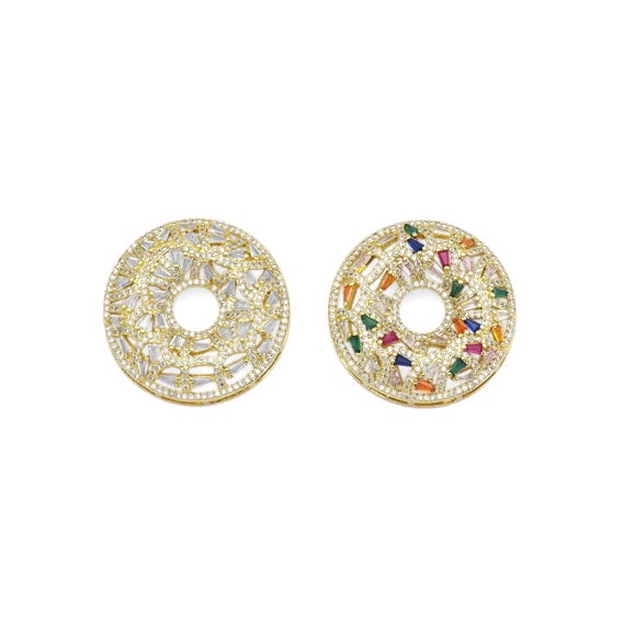 Baguette Cz Donut Shape Pendant, Sku#Lx319