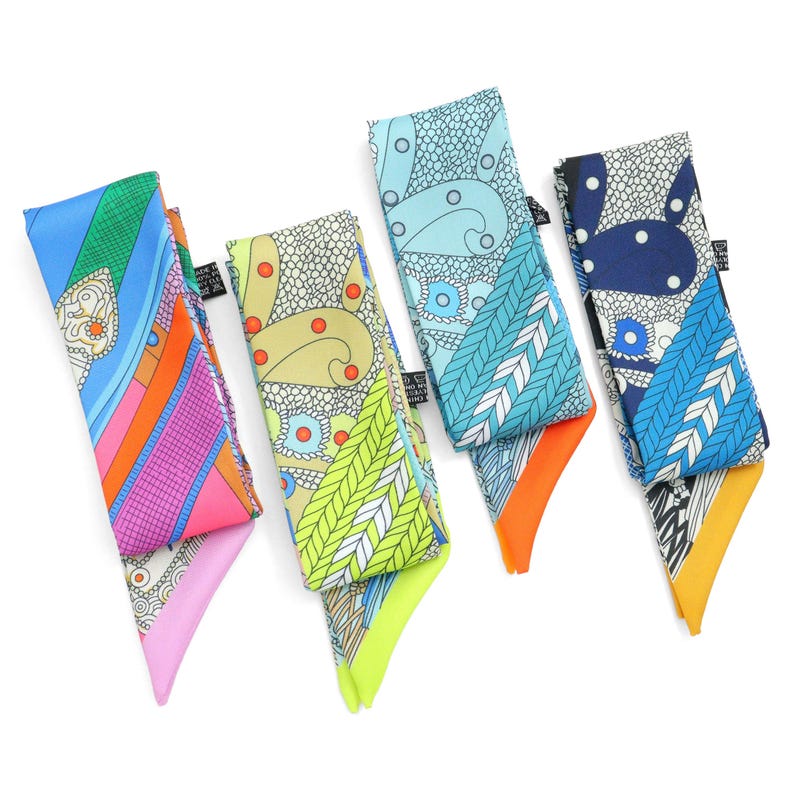Asssorted colors Narrow scarf for scarf necklace making, hair&bag scarves accessories, EF808s image 1