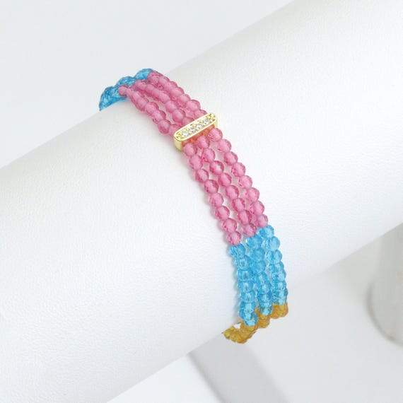 3mm Chinese Crystal Stretchy Bracelet, Sku#EF650