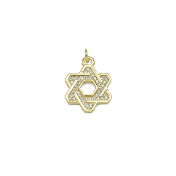 Cz Pave Jewish Star Of David Pendant, Sku#Lx598