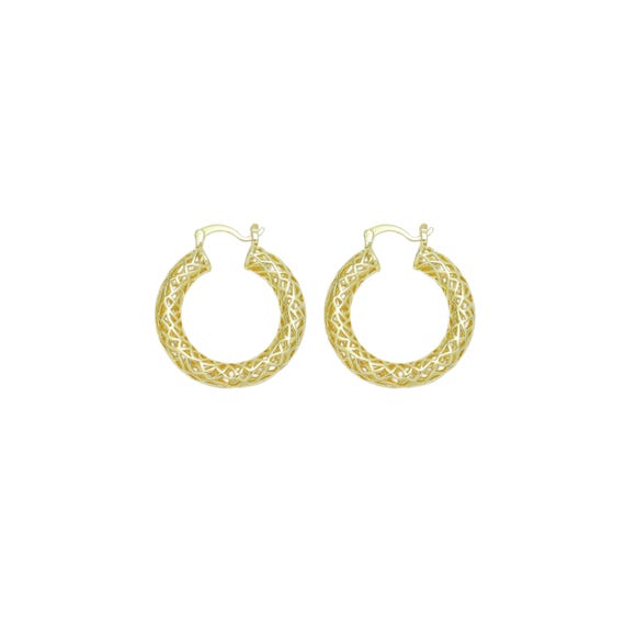 Gold Hollow Out Hoop Earrings, Sku#Lx639