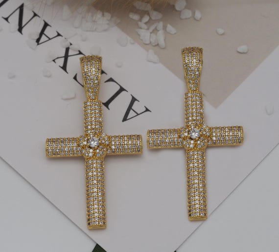 Cz Cross Charm, Sku#Lk617