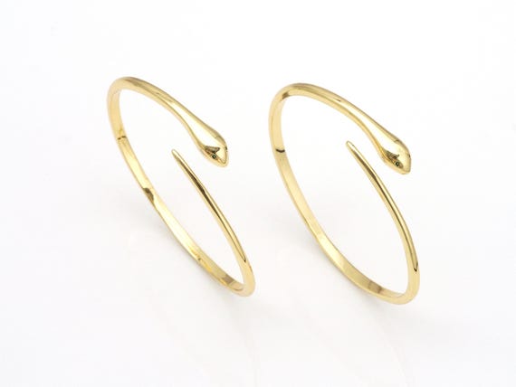 Cz Mirco Pave Snake Open Cuff Bracelet, 18K Gold Filled Snake Bracelet, Cuff Bracelet, Bangle Bracelet, 64X56Mm,Sku#X229