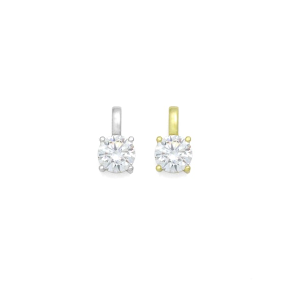 Gold Silver Clear Big Round CZ Pendant charm, Sku#LX937