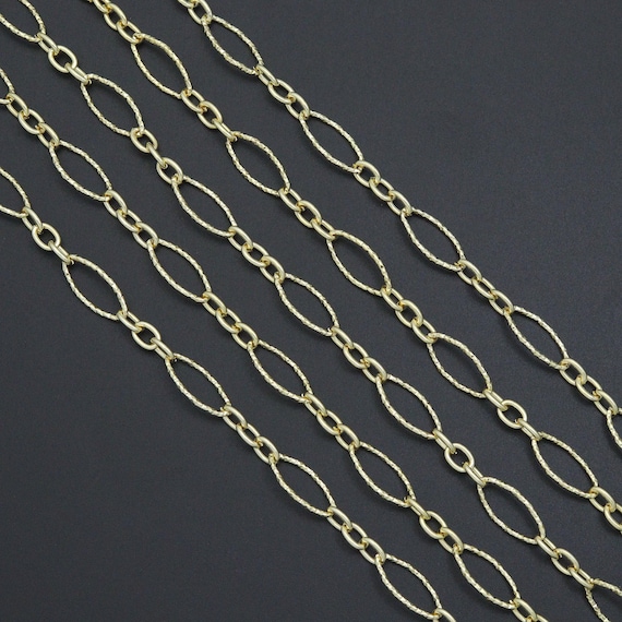 Wholesale Hammered mixed oval shape chain by Yard, sku#LX912