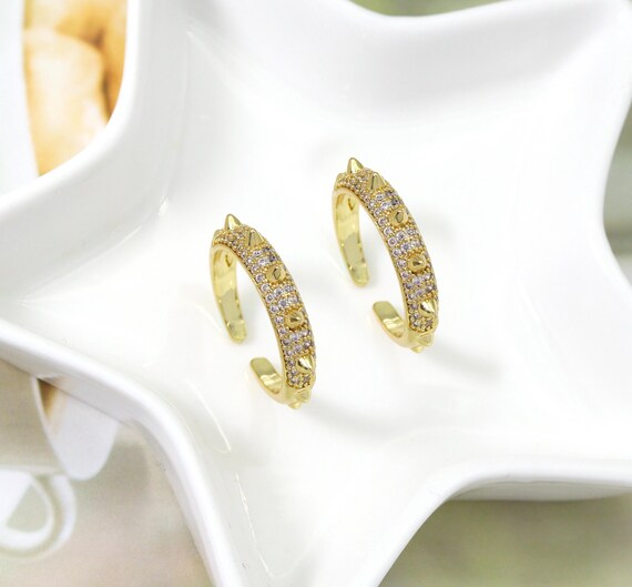 Cz Gold Spike Ring, Sku#Ld325