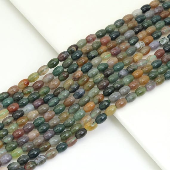 The 6x9mm Genuine Indian Agate Smooth Rice Shape Beads, Sku#U1891