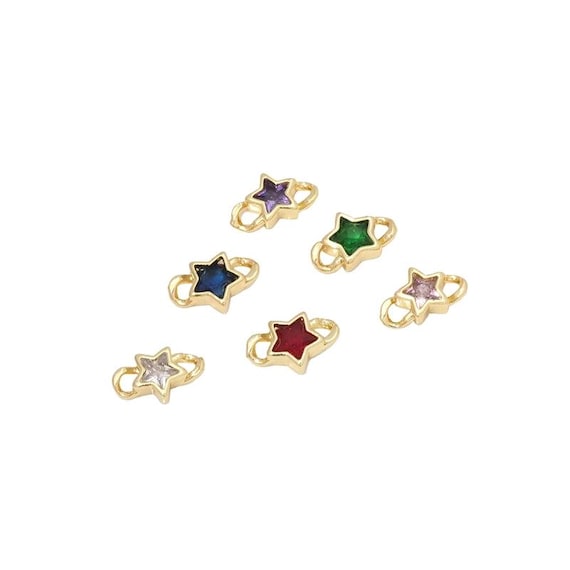 Colorful Star Link Connector Beads, Sku#Ld410