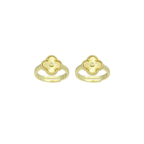 Gold Flower Adjustable Ring, Sku#FH247