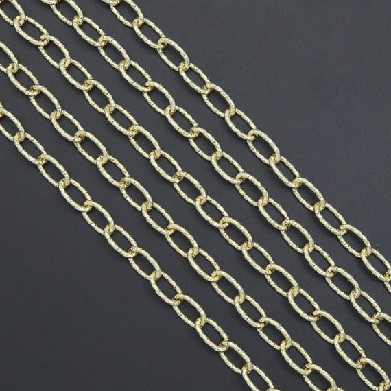 Stainless steel Hammered Oval Link Unfinished chain, LX910