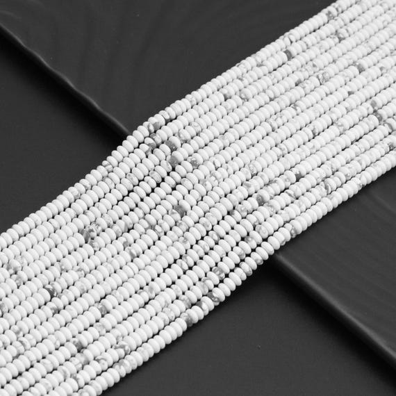 The 2x4mm Smooth Rondelle Howlite Beads, Sku#U1960