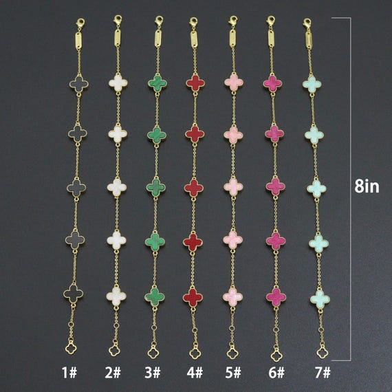 Colorful Flower Chain Bracelet,  Sku#FH250