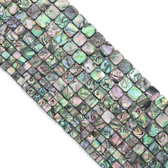 High Quality Natural Abalone Square Shape Shell beads, Wholesale Gemstone Beads, 16inch strand, U2410