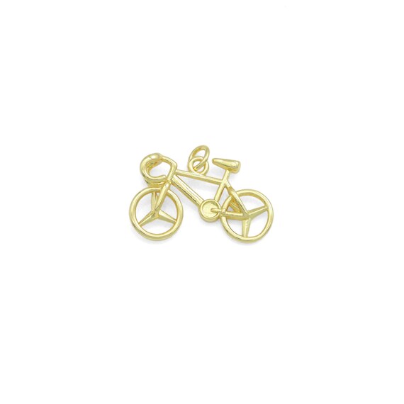 Gold Bike Charm Pendant, Sku#Lk1125