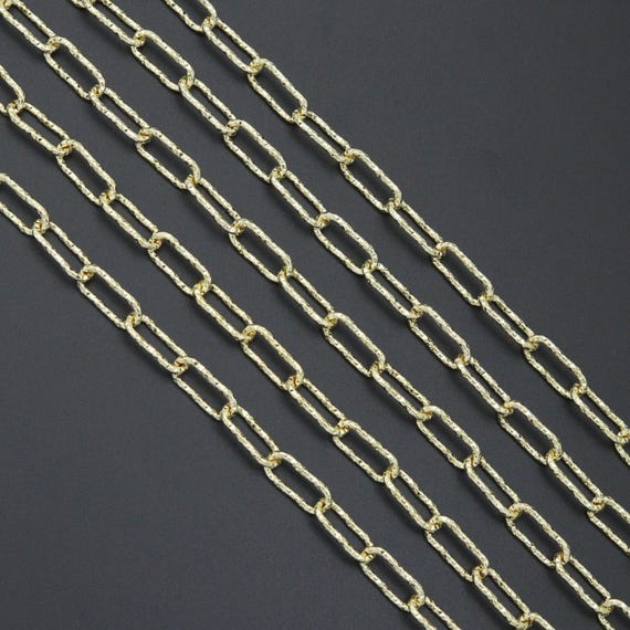 Wholesale Hammered Paperclip Chain by Yard, sku#LX901