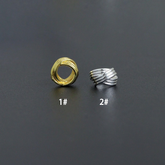 Gold Silver Twisted Knot Spacer beads, Swirl spacer for jewerly making, Sku#Y1069