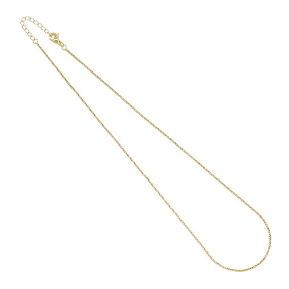 Dainty Gold Box Chain Adjustable Necklace, Sku#Ld590