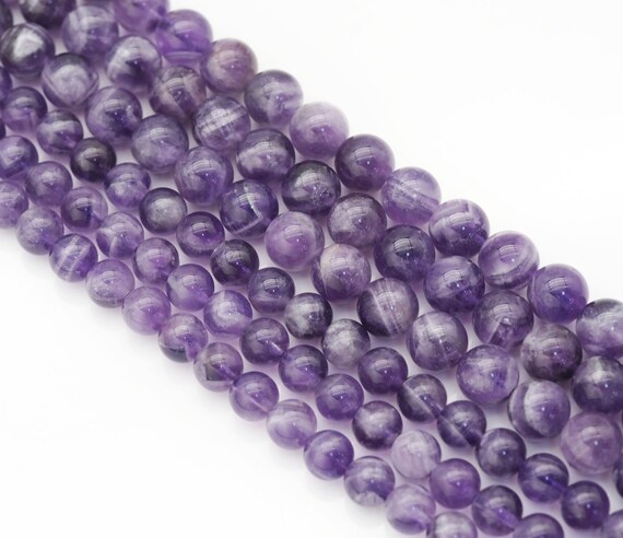High Quality Genuine Dog Teeth Amethyst Round Smooth Beads, Sku#U1440