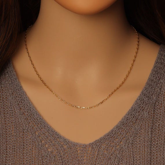 Dainy Thin Paperclip Think Chain Adjustable Necklace, Sku#Ld489