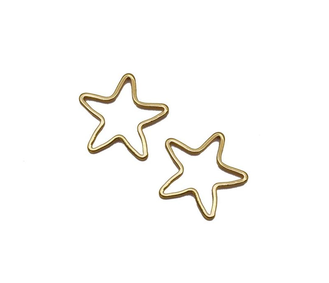Gold Five Star Frame Shape Charm, Sku#zx104 - Etsy