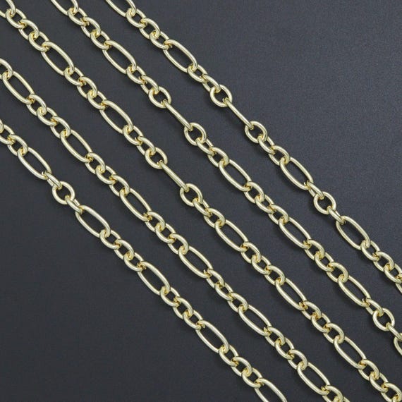 Wholesale Mixed Oval Link Gold Chain, Sku#LX913