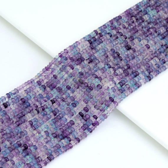The 2x4mm Fluorite Smooth Rondelle Beads, Sku#U2106