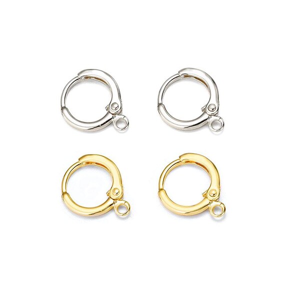 Round One Touch Earring Making Hoop, Gold/Silver huggie hoop, sku#J100