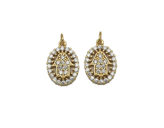 Cz Hamsa Hand Charm, Sku#Jl69