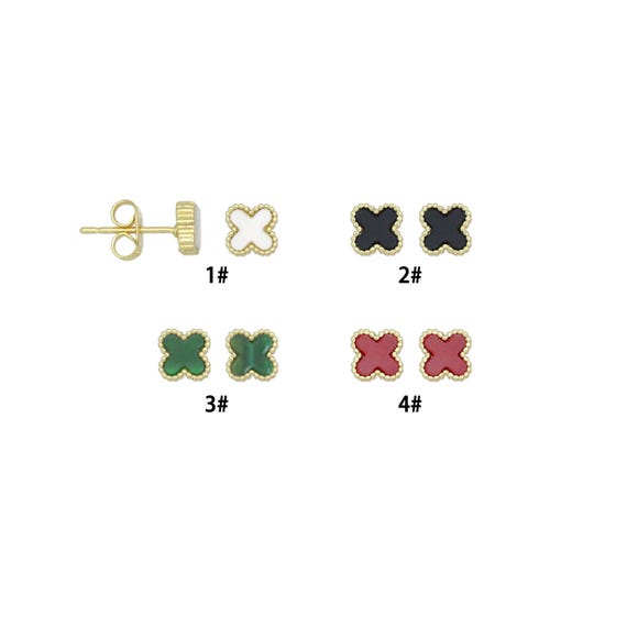 Cute Clover flower Stud Earrings, Sku#FH255