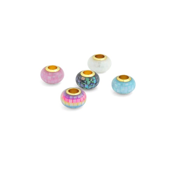 Natural Mother of Pearl Abalone Oval Shape Spacer Beads, Sku#WL22