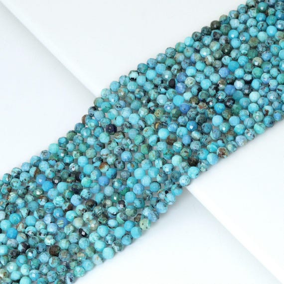 The 4mm Genuine Blue Opal Round Faceted Beads,Sku#U2206