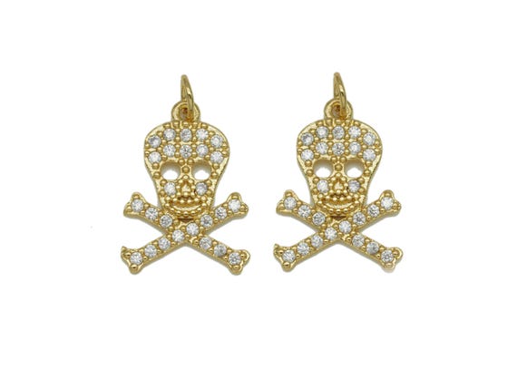 Cz Skull Pendant, Sku#Z1427
