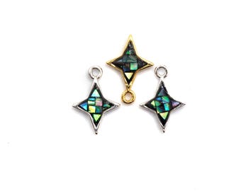 100% Natural Abalone Shell North Star Charm, Abalone Shell Charm, 10x14mm, Jewelry making Charms, SKU#Z346