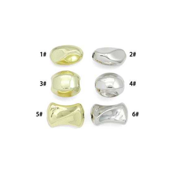 Gold Silver Oval Barrel Hourglass Shape Space Beads Charm Pendant, Sku#Y1073