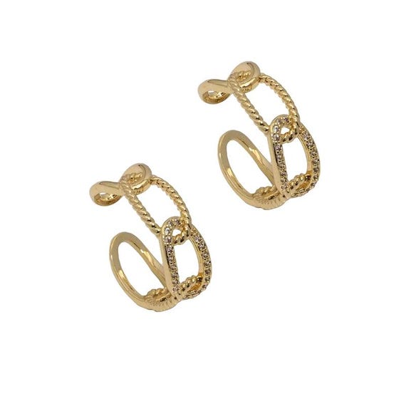 Gold Oval Link Adjustable Ring, Sku#Lk800