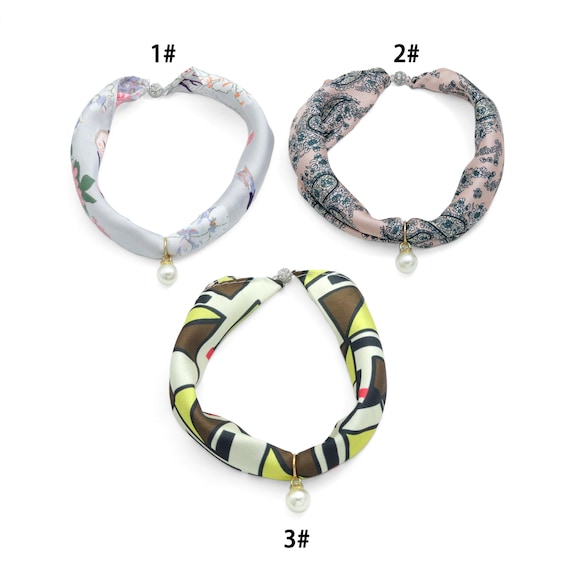 Scarf Necklace with Pearl Pendant, sku#EF807