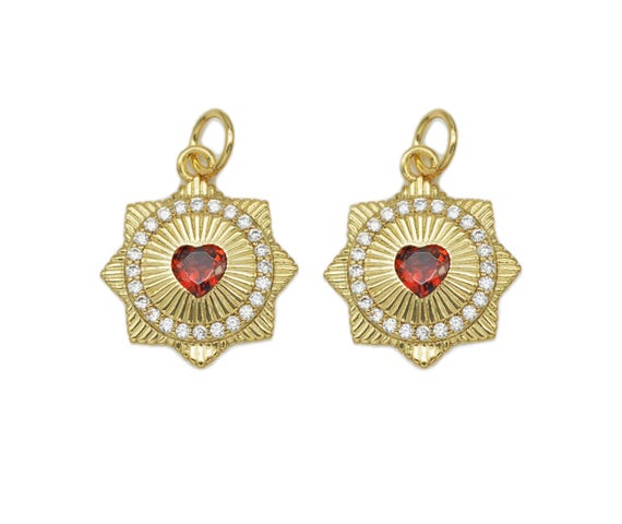 Cz Heart On North Star Charm, Sku#Y654