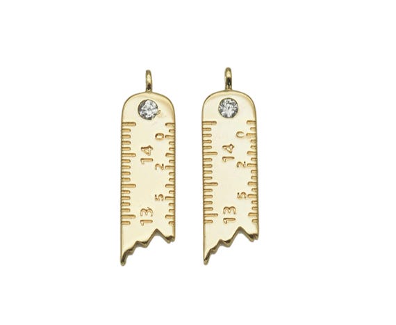 Cz Ruler Charm, Sku#Zx42
