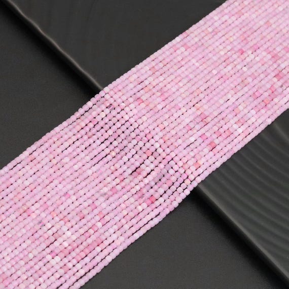 The 2.5mm Pink Opal Faceted Cube Beads, Sku#U1930