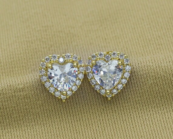 Cz Heart Earring, Sku#Ld206
