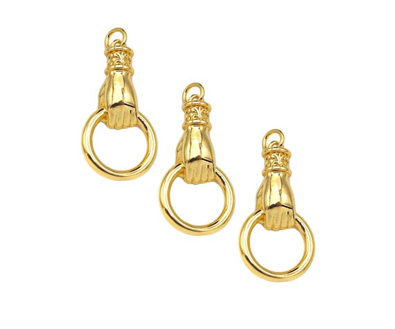Gold Filled Hand Door Knocker Pendant|Charm,18K Gold Filled Charm, Necklace Bracelet Charm Pendant,15x28mm,Sku#Z1353
