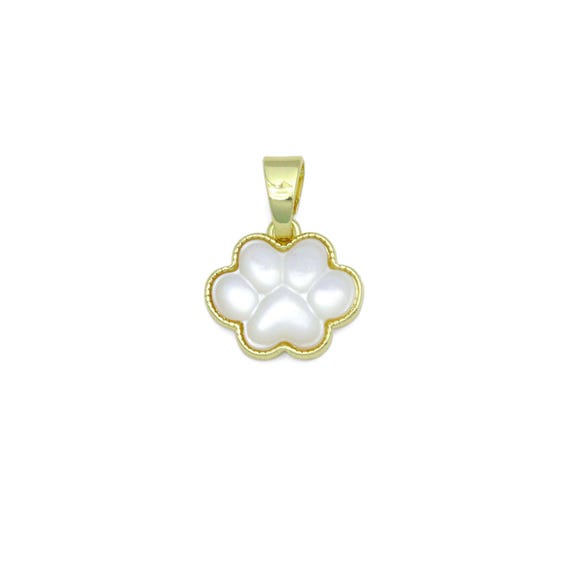 White Opal Paw Charm Pendant, Sku#Lx794