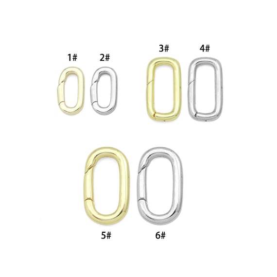 Gold Silver Oval Push Clasp/Spring Clasp, Sku#LX946