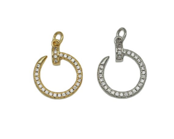 CZ Round Circle Charm, Sku#F1471